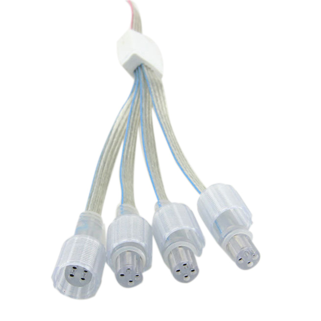 4PIN 1to4 Transparent Waterproof Male And Female Plug Connector 4PIN 1to4 Transparent Waterproof Male And Female Plug Connector